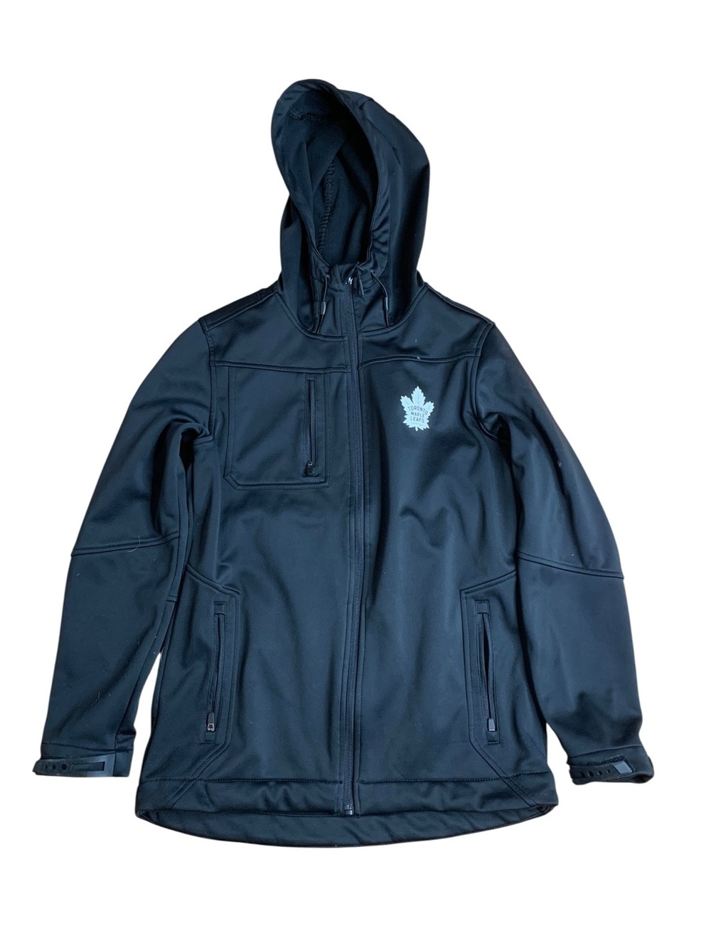 36. Toronto Maple Leafs NHL Wind River Softshell Hooded Jacket Size L (10/12)